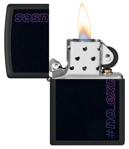 Zippo Aansteker 218 #no excuses - achteraanzicht