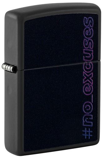 Zippo Aansteker 218 #no excuses - vooraanzicht