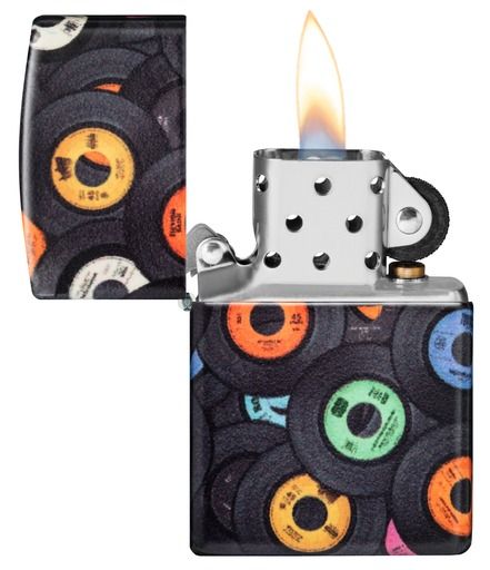 Zippo Aansteker 49352 Records Design - achteraanzicht