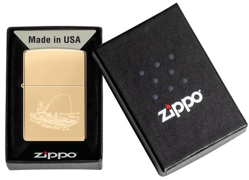 Zippo Aansteker 254B Fishing Design - detail