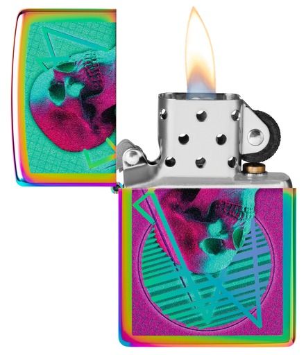 Zippo Aansteker 151 Skull Mirrored - achteraanzicht