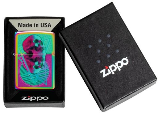 Zippo Aansteker 151 Skull Mirrored - detail
