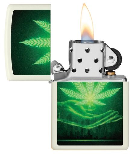 Zippo Aansteker 49193 Cannabis GITD - achteraanzicht