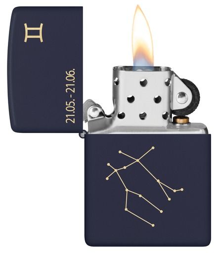 Zippo Aansteker 239 Zodiac Gemini Design - achteraanzicht