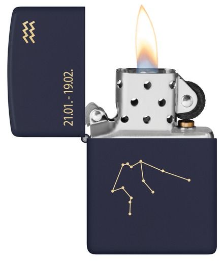Zippo Aansteker 239 Zodiac Aquarius Design - achteraanzicht