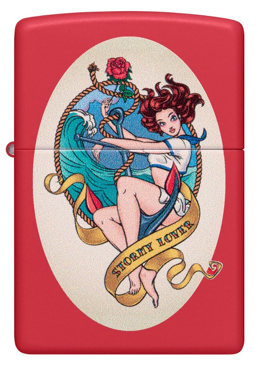 Zippo Aansteker - 233 Stormy Lover Design - achteraanzicht
