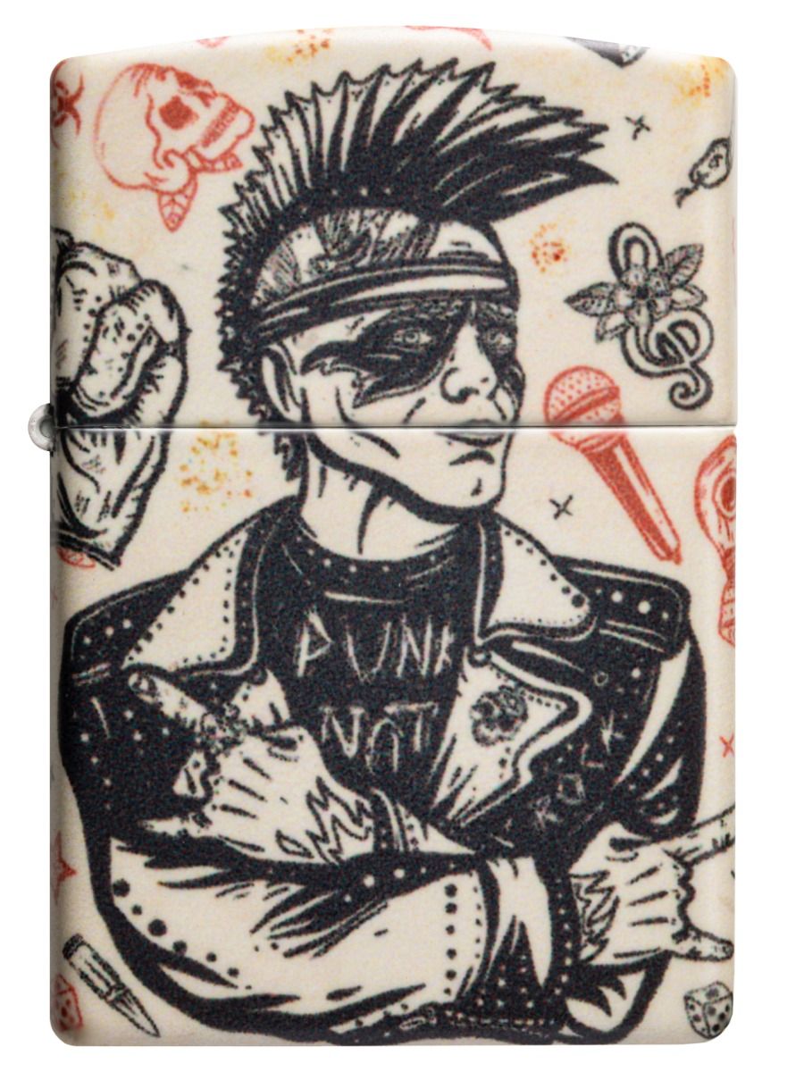 Zippo Aansteker 49352 Punk Rock Design - achteraanzicht