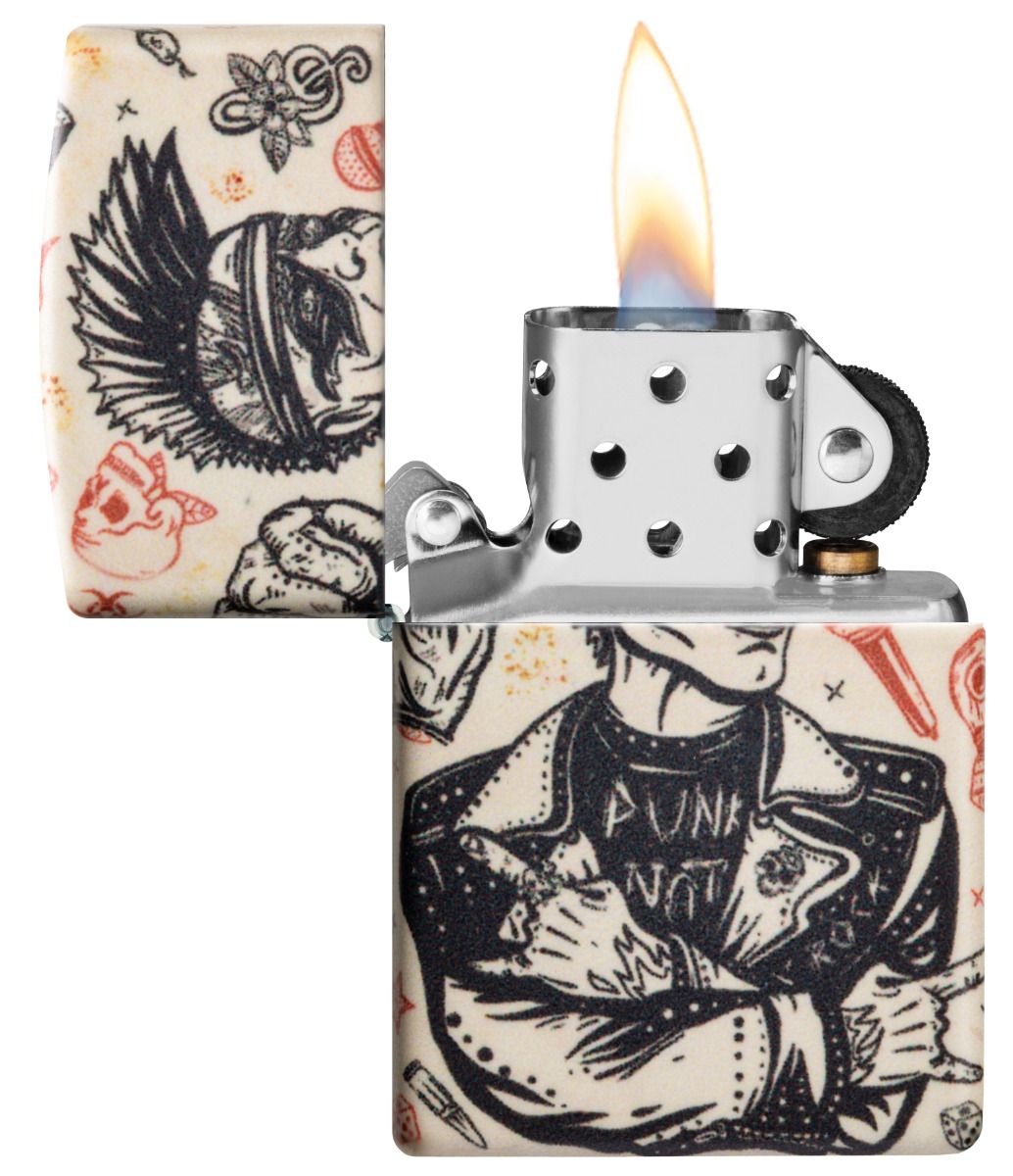 Zippo Aansteker 49352 Punk Rock Design - detail