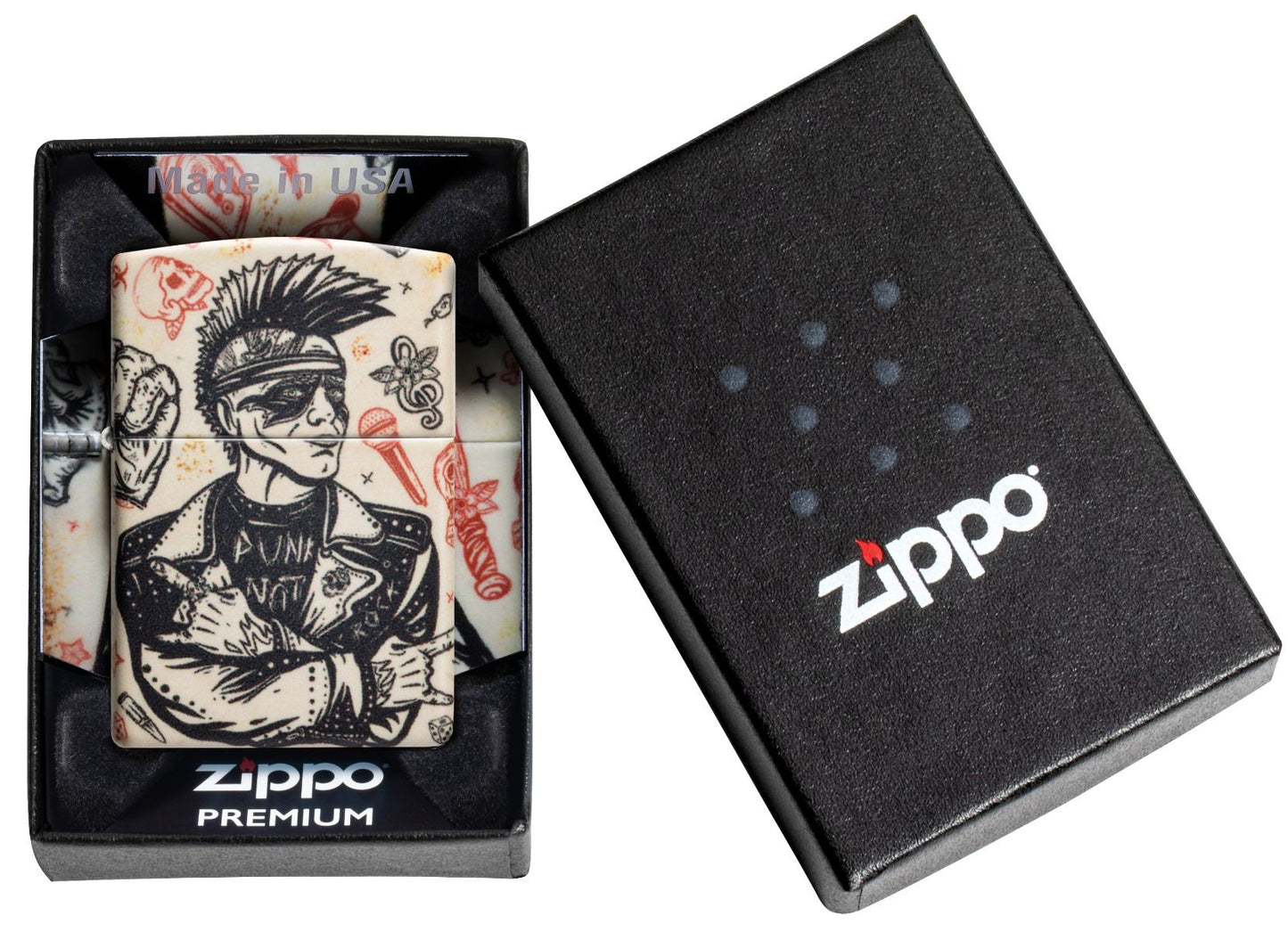 Zippo Aansteker 49352 Punk Rock Design - detail