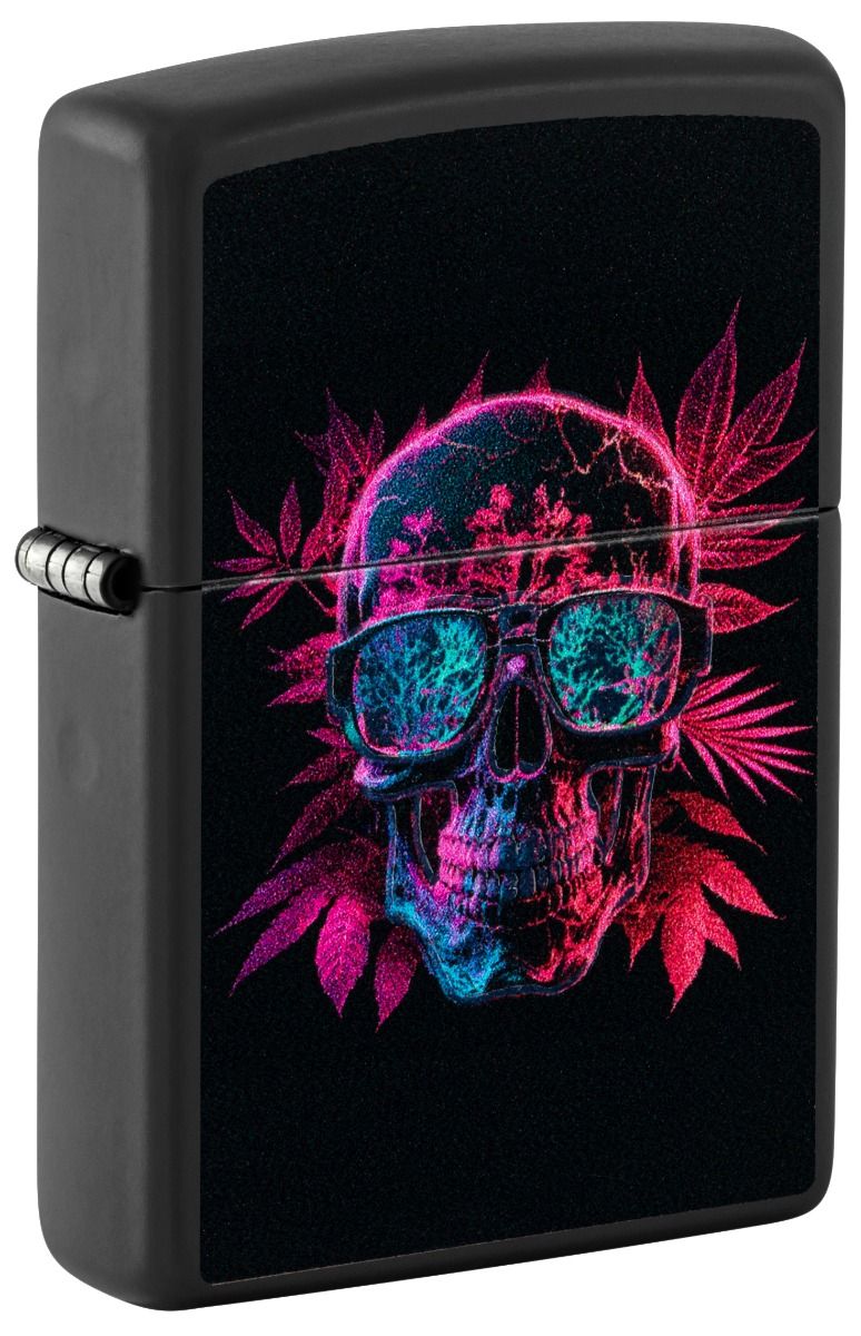 Zippo Aansteker - 218 Cannabis Skull Design - vooraanzicht