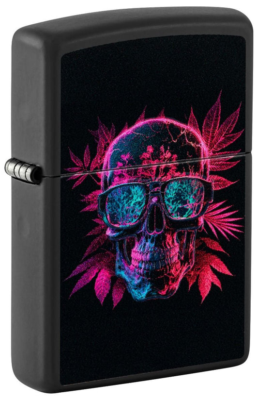 Zippo Aansteker - 218 Cannabis Skull Design - vooraanzicht
