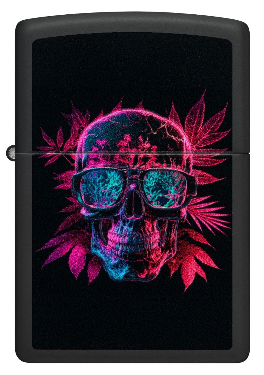 Zippo Aansteker - 218 Cannabis Skull Design - achteraanzicht