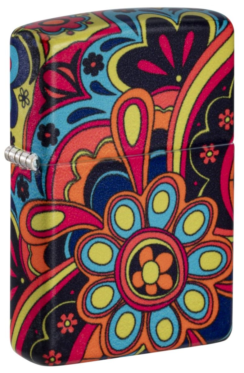 Zippo Aansteker 49352 Flower Power Design - vooraanzicht