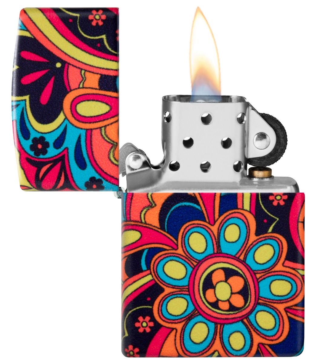 Zippo Aansteker 49352 Flower Power Design - achteraanzicht