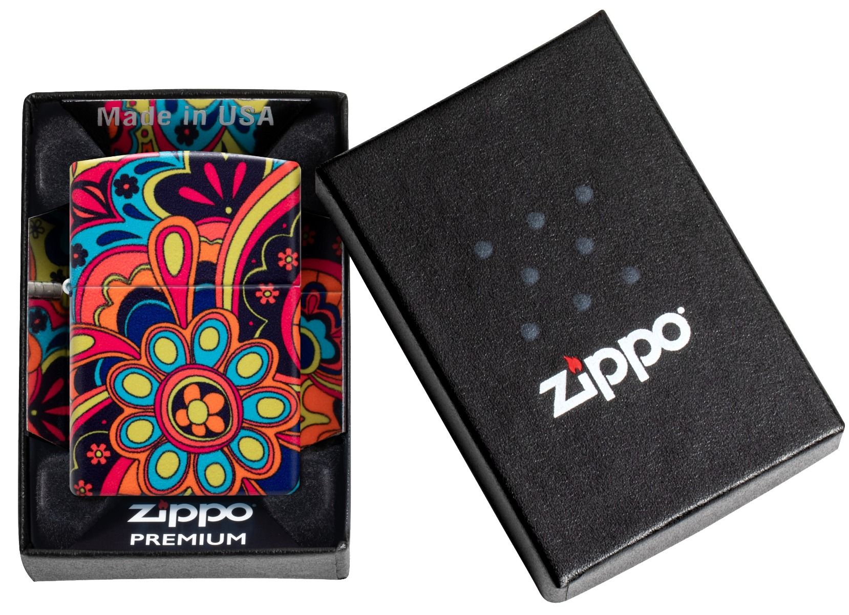 Zippo Aansteker 49352 Flower Power Design - detail