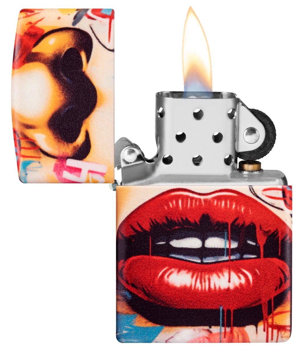 Zippo Aansteker 49352 Street Art Face Design - achteraanzicht