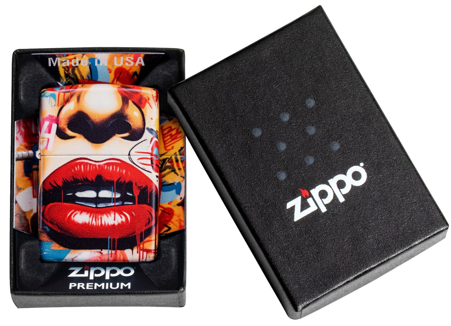 Zippo Aansteker 49352 Street Art Face Design - detail
