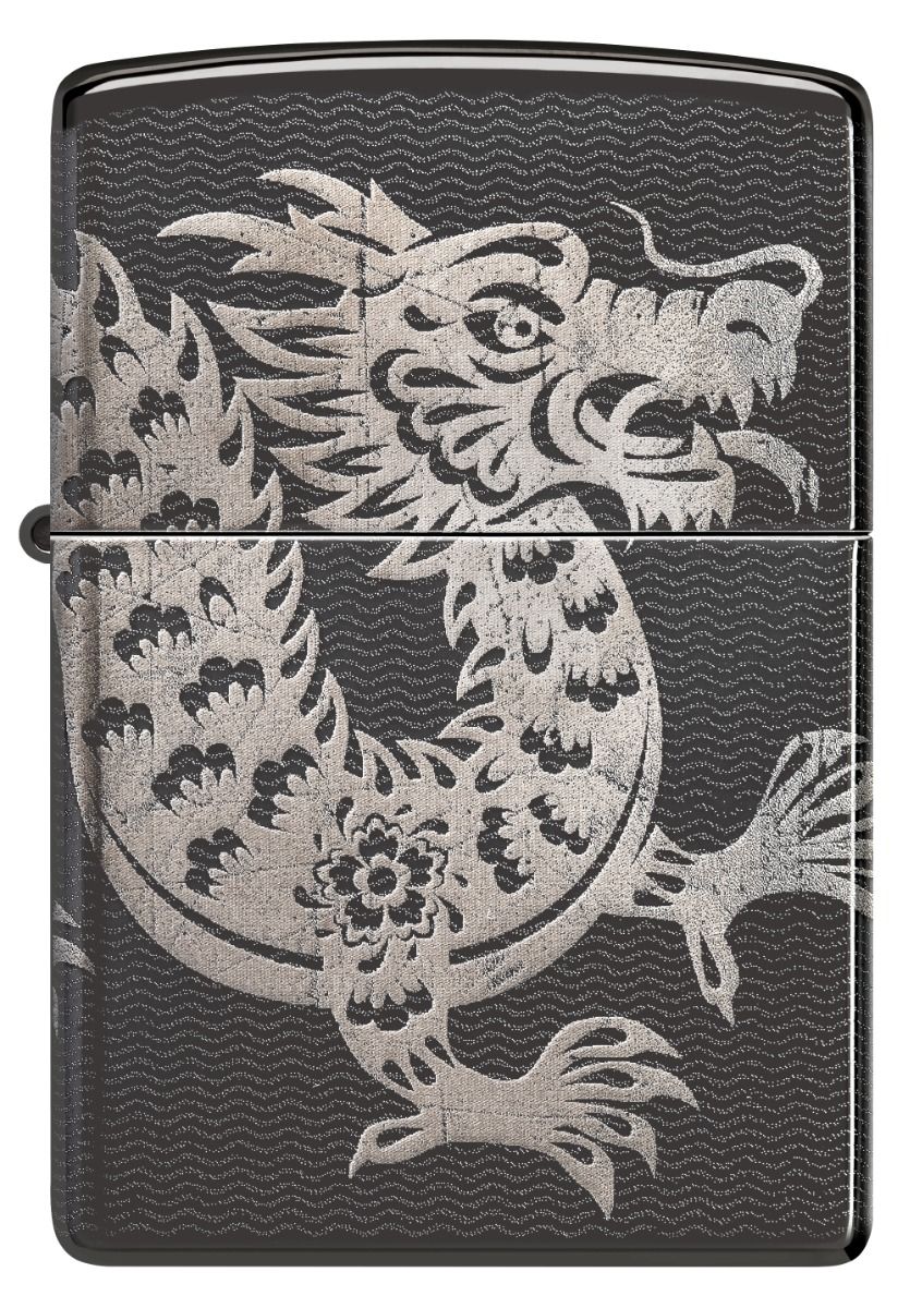 Zippo Aansteker - 24756 Asian Dragon Design - achteraanzicht