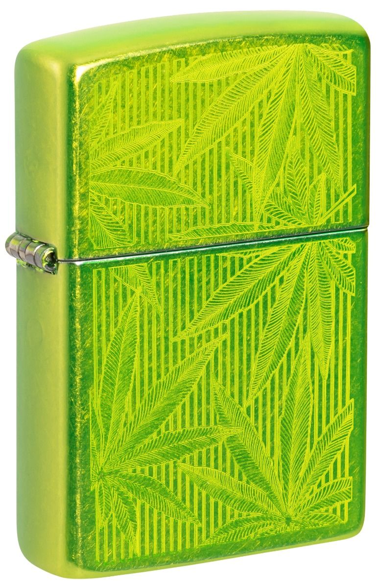 Zippo Aansteker 24513 Cannabis Leaves Design - vooraanzicht