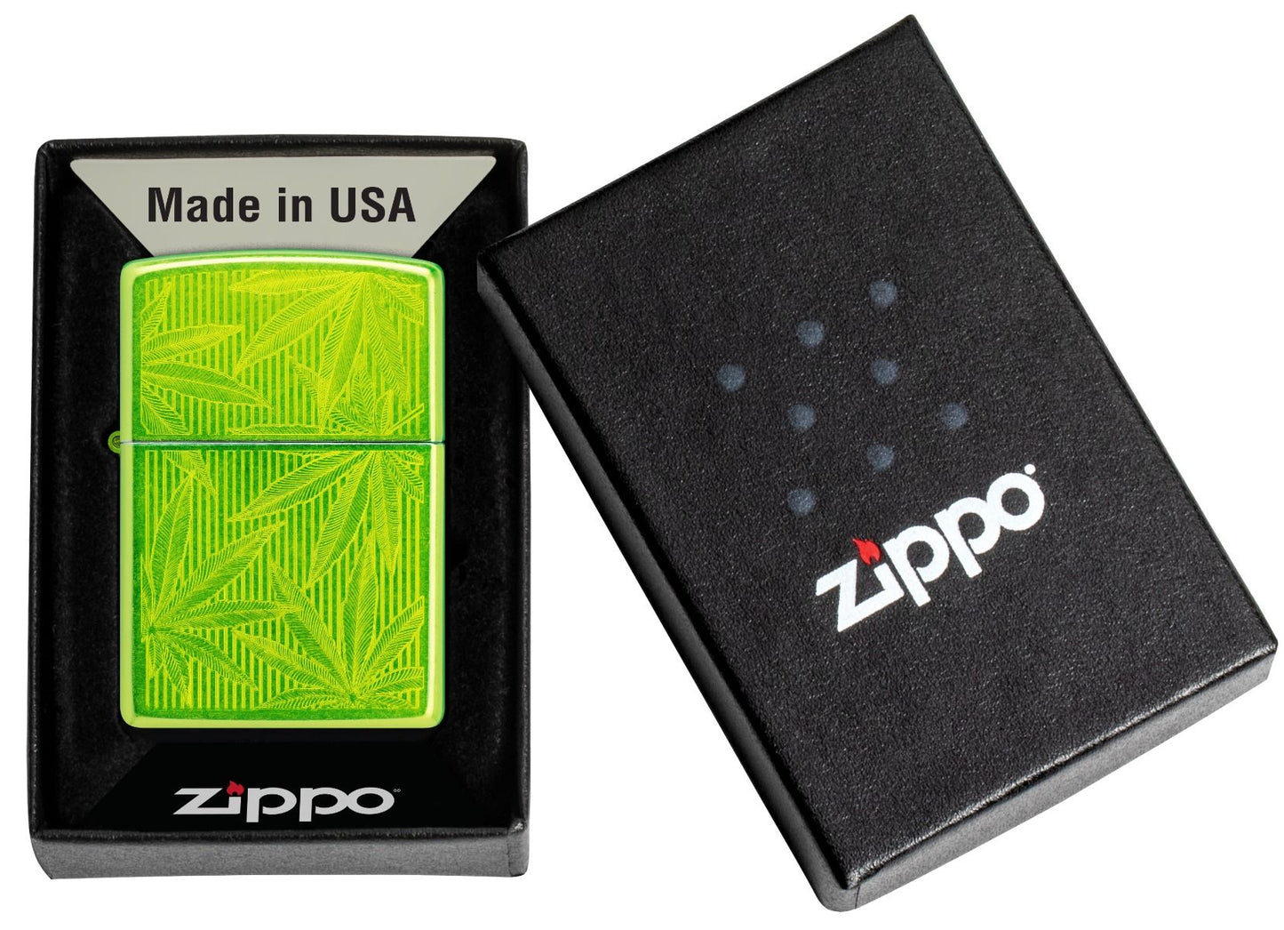 Zippo Aansteker 24513 Cannabis Leaves Design - detail