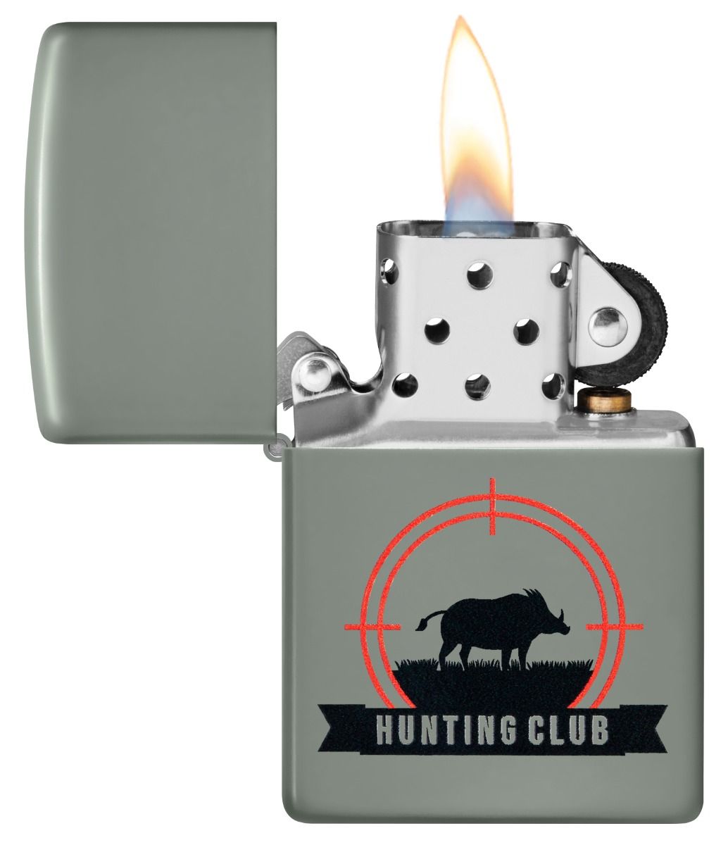 Zippo Aansteker 49843 Hunting Club Design - achteraanzicht