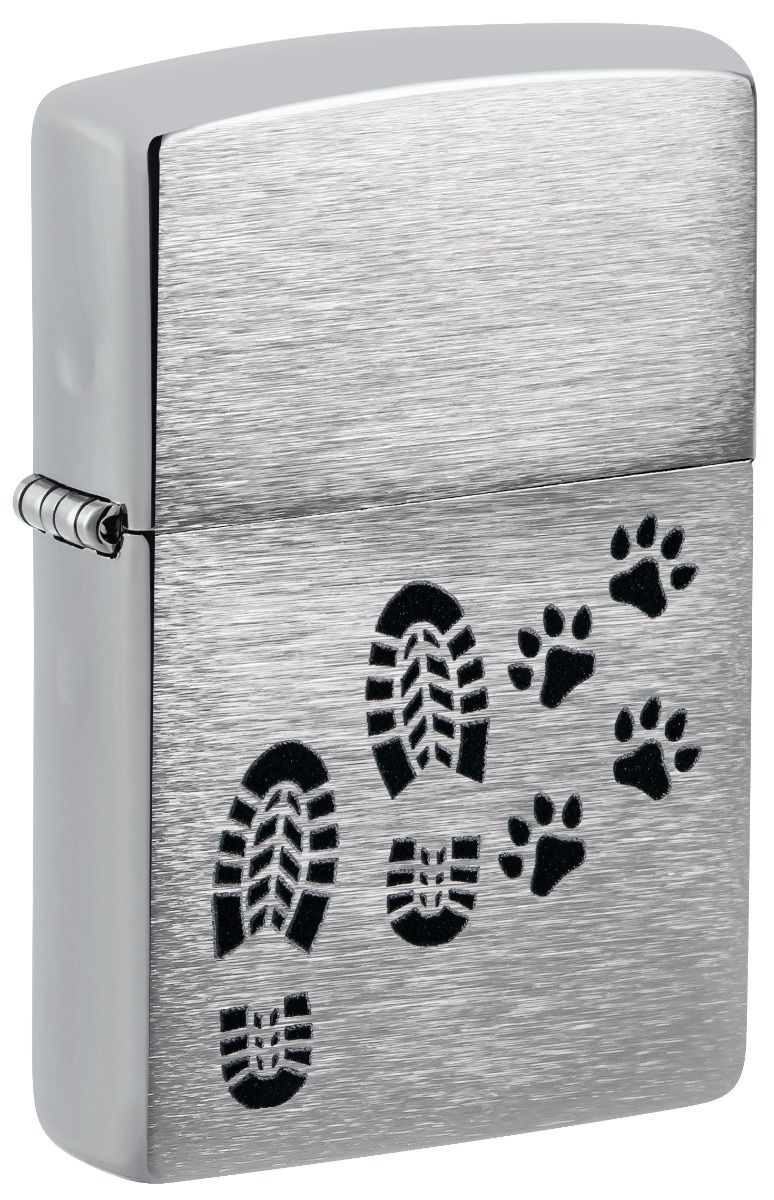Zippo Aansteker 200 Footprints Design - vooraanzicht
