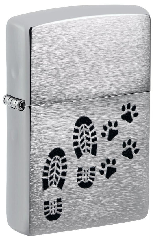 Zippo Aansteker 200 Footprints Design - vooraanzicht