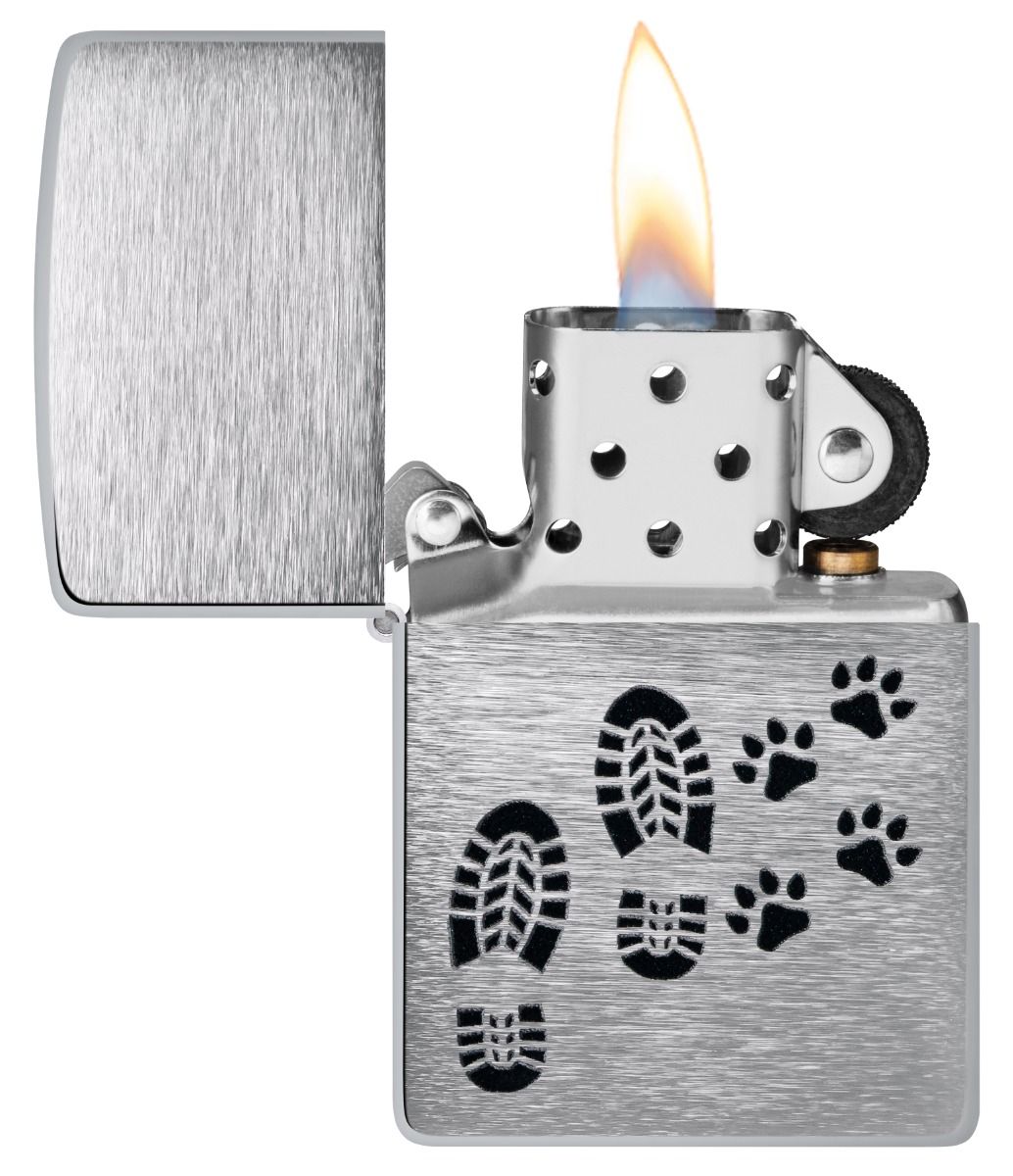 Zippo Aansteker 200 Footprints Design - achteraanzicht