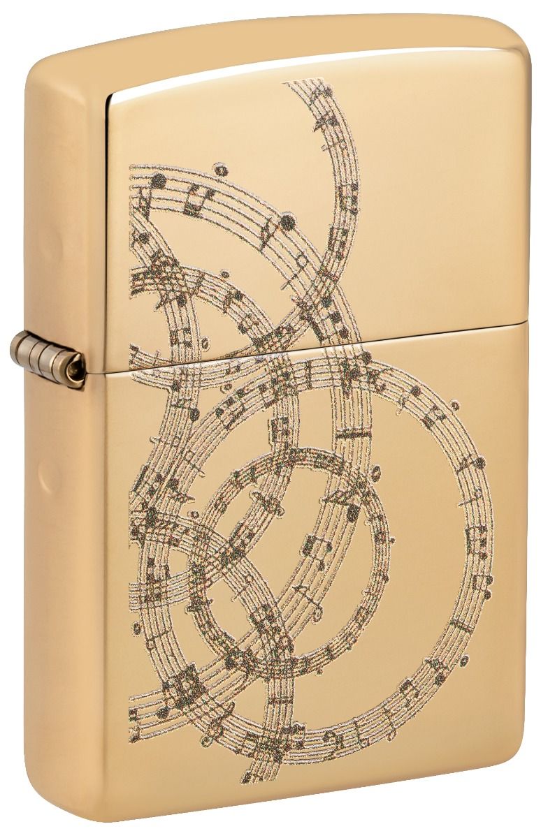 Zippo Aansteker 254B Musical Notes Design - vooraanzicht