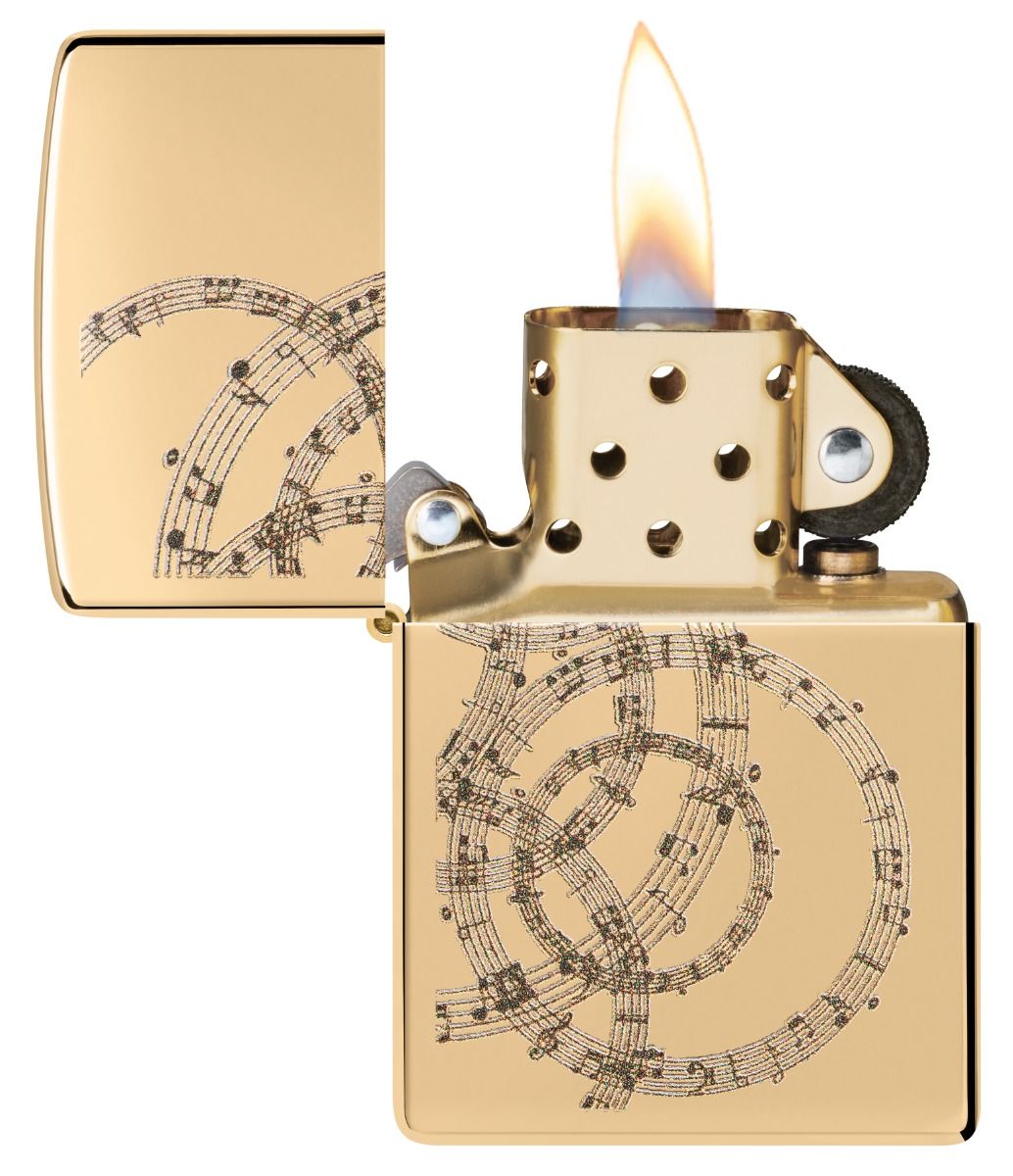 Zippo Aansteker 254B Musical Notes Design - achteraanzicht