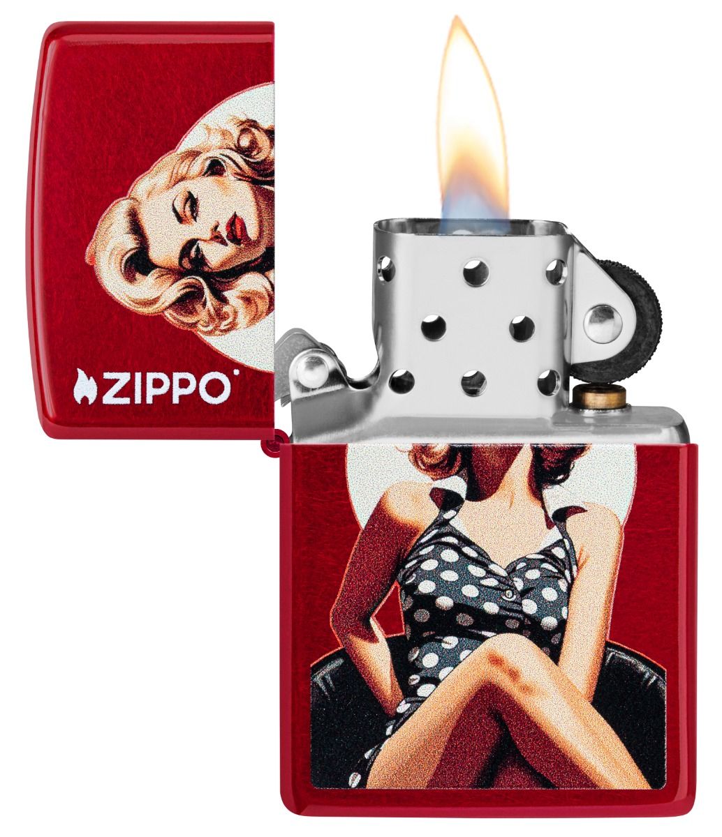Zippo Aansteker 21063 Vintage Pinup Design 2 - achteraanzicht