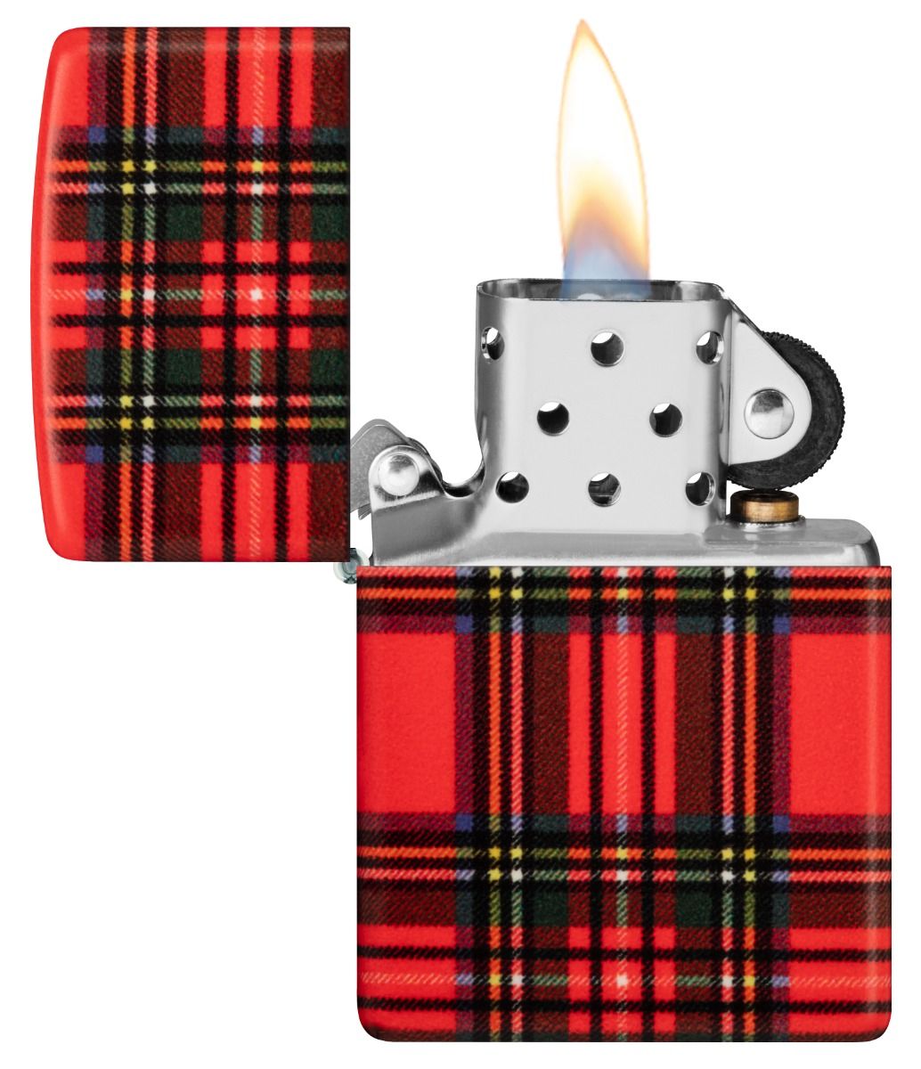 Zippo Aansteker 49352 Red Plaid Design - achteraanzicht