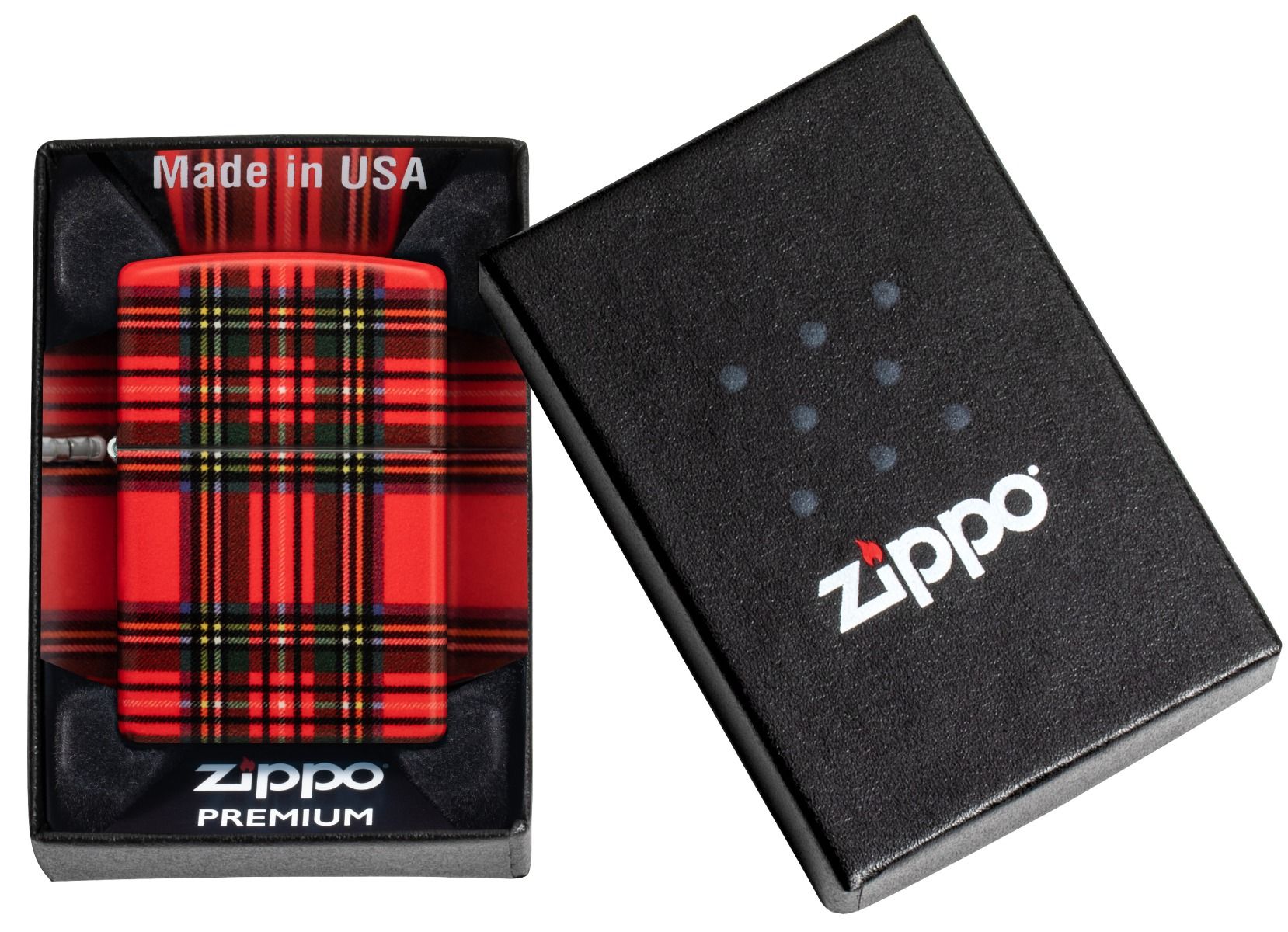 Zippo Aansteker 49352 Red Plaid Design - detail