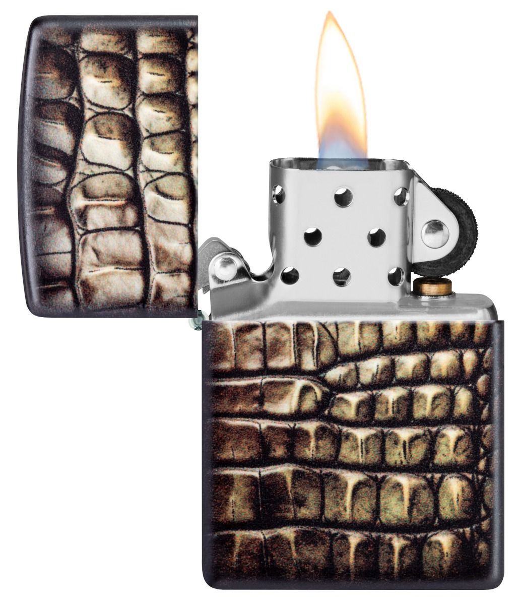 Zippo Aansteker 49352 Alligator Skin Design - achteraanzicht
