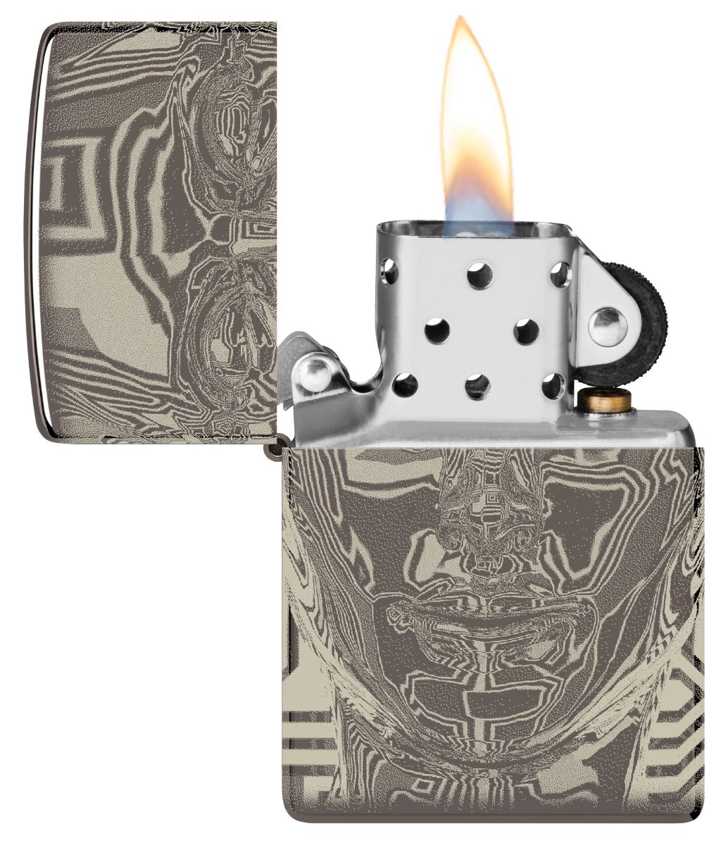 Zippo 150 3D Metal Head Design aansteker achteraanzicht