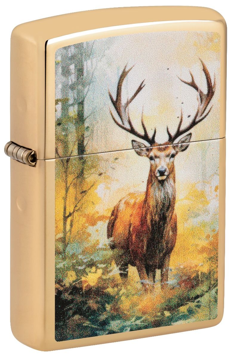 Zippo Aansteker 254B Watercolor Deer Design - vooraanzicht