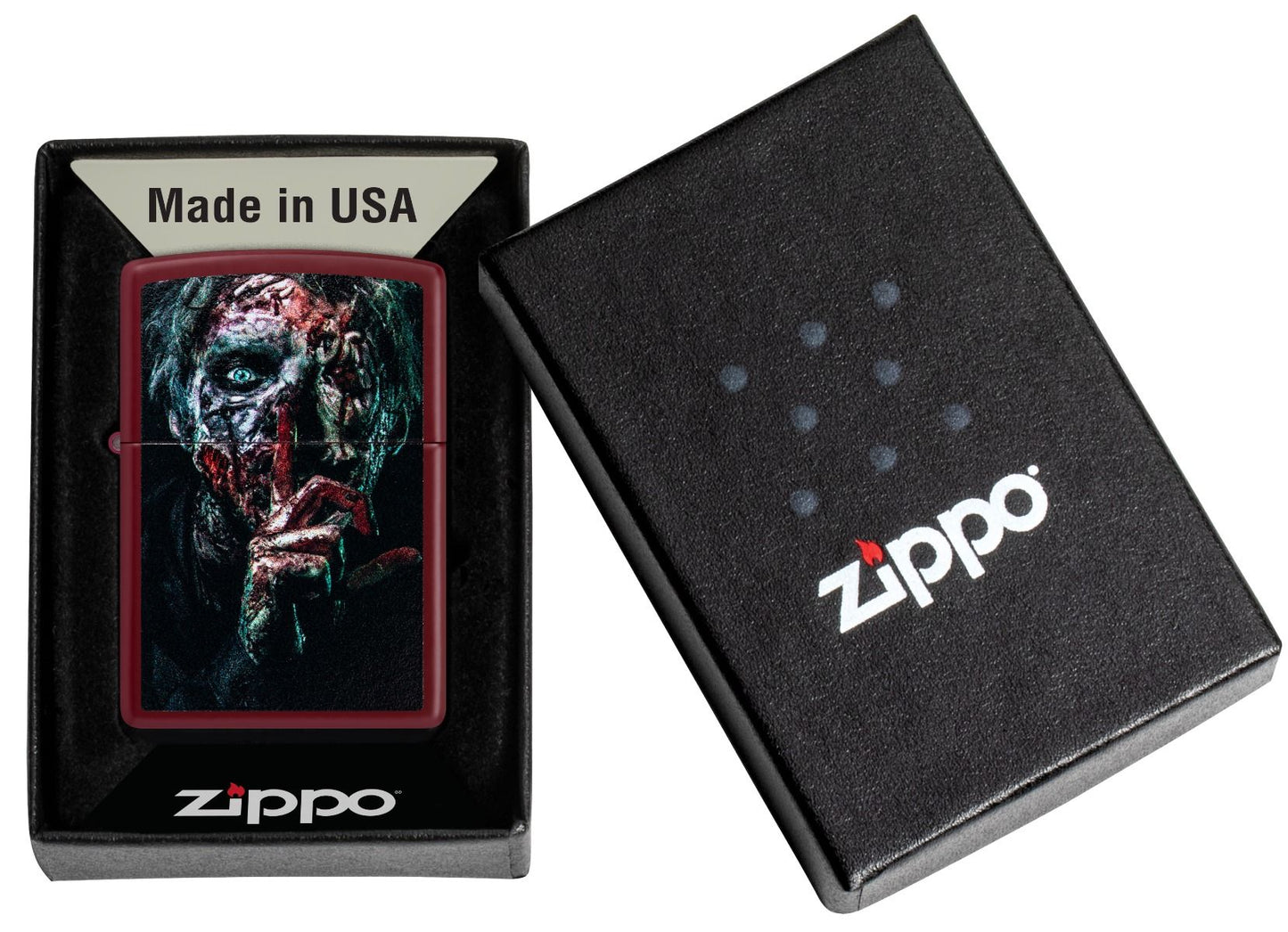 Zippo Aansteker 46021 Quiet Zombie Design - detail