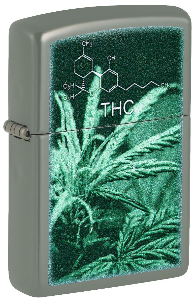 Zippo Aansteker 49843 THC Cannabis Design - vooraanzicht