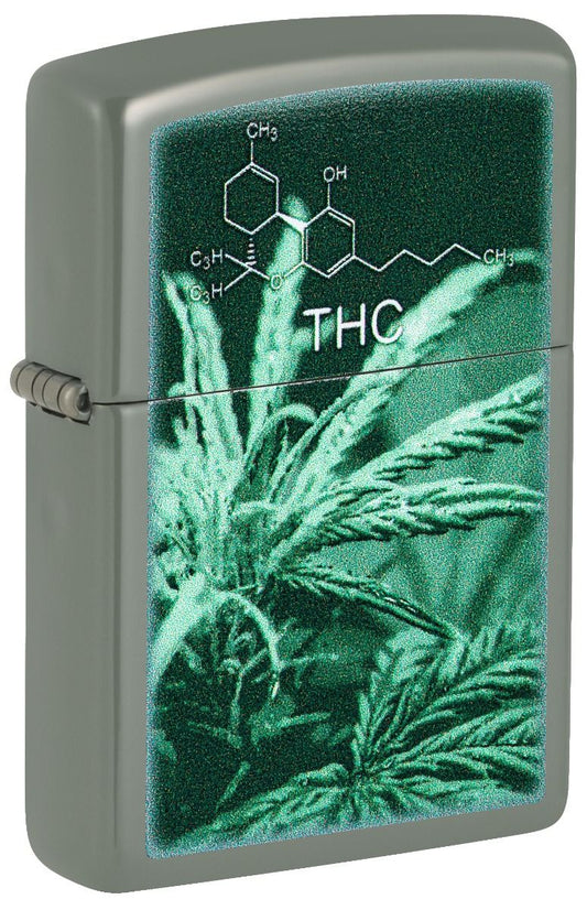 Zippo Aansteker 49843 THC Cannabis Design - vooraanzicht