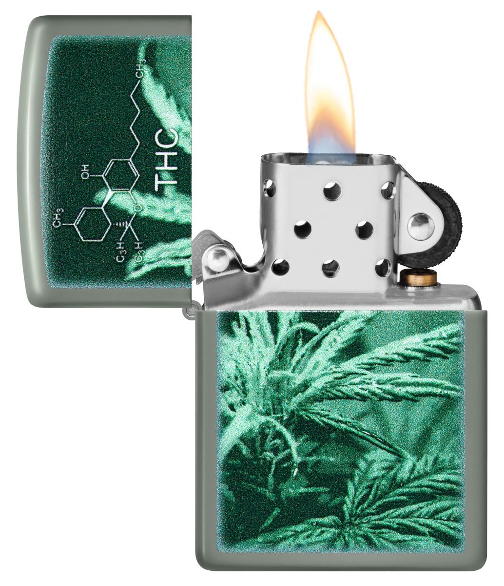 Zippo Aansteker 49843 THC Cannabis Design - achteraanzicht