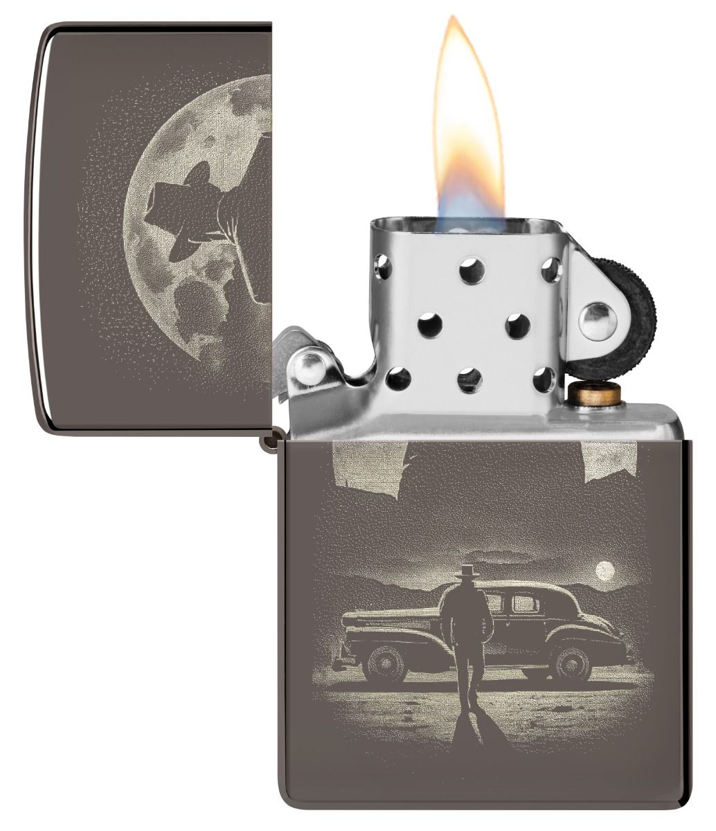 Zippo Aansteker 150 Vintage Car and Man Design - achteraanzicht