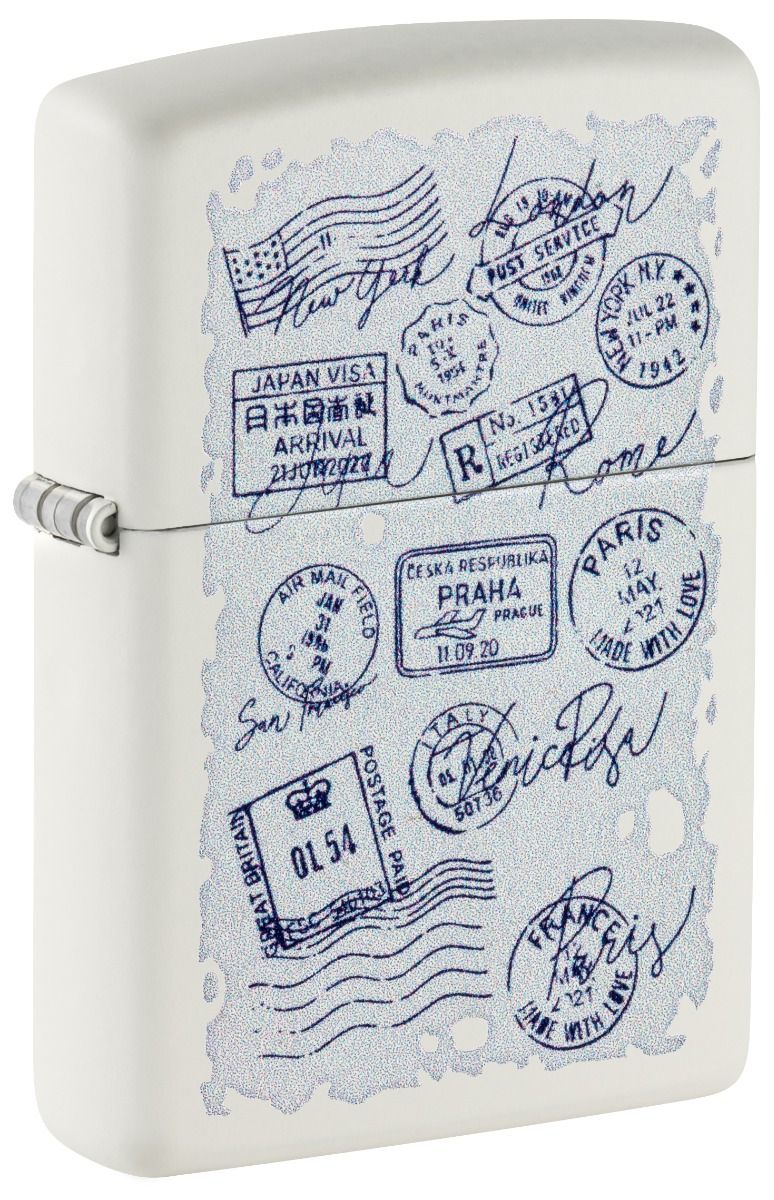 Zippo Aansteker 214 Stamps Design - vooraanzicht