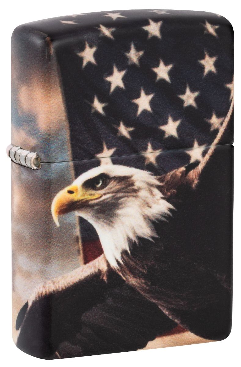 Zippo Aansteker 49352 Eagle USA Flag Design - vooraanzicht