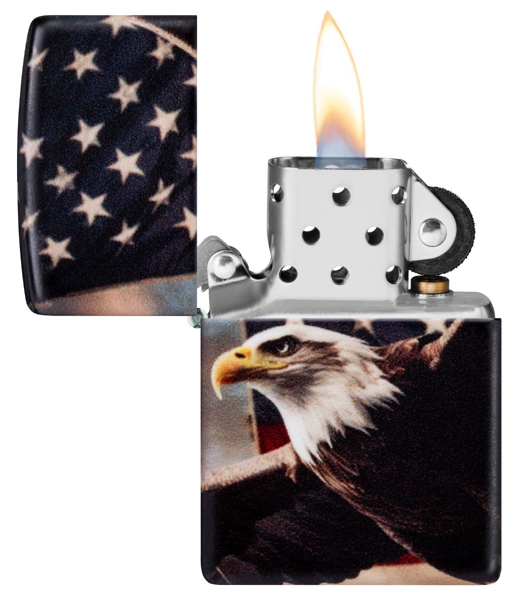 Zippo Aansteker 49352 Eagle USA Flag Design - achteraanzicht