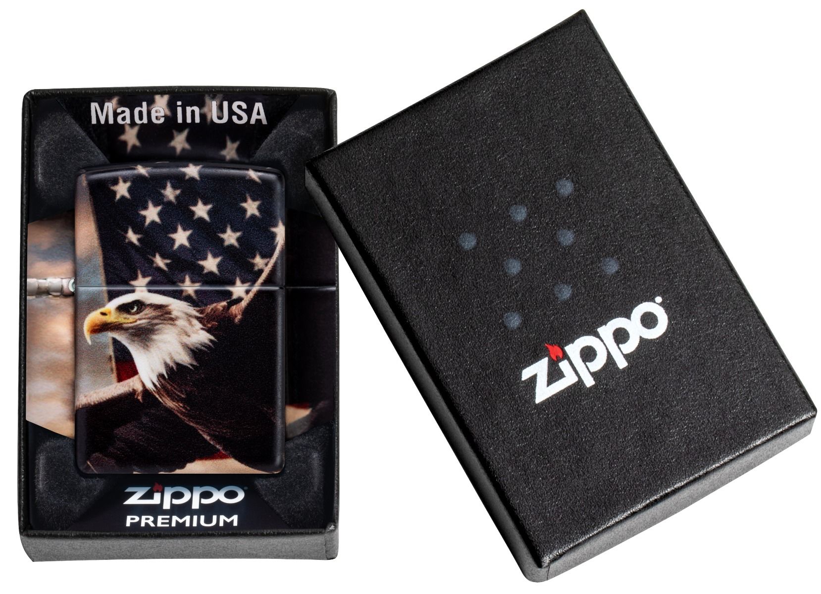 Zippo Aansteker 49352 Eagle USA Flag Design - detail