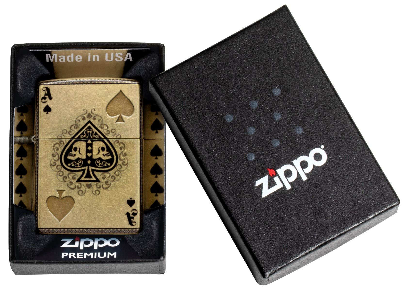 Zippo Aansteker 48458 Ace of Spades Design - detail