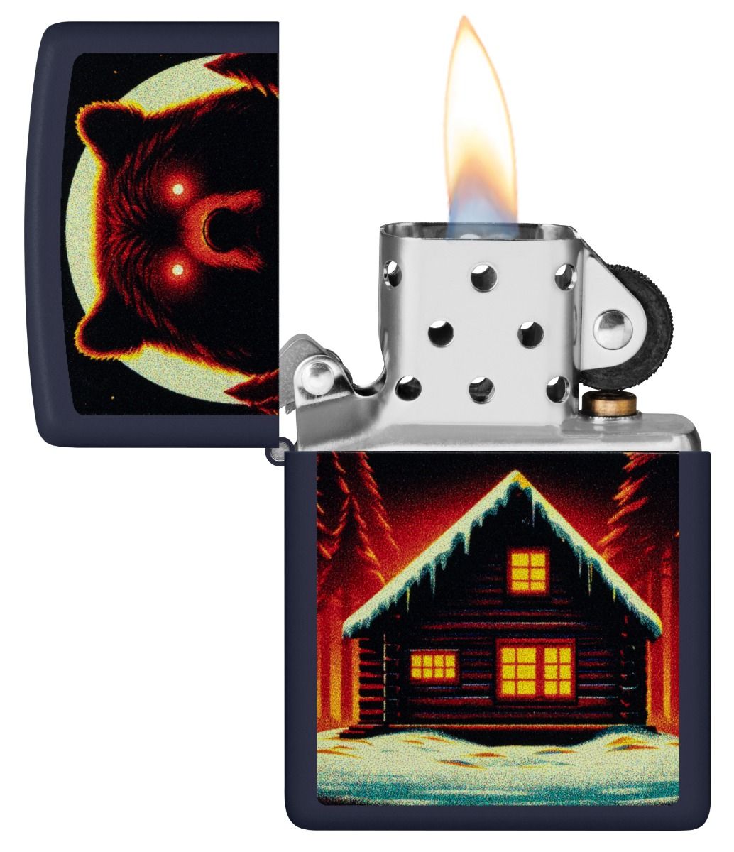 Zippo Aansteker 239 Bear and Cabin Design - achteraanzicht