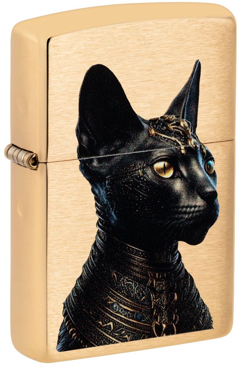 Zippo Aansteker 204B Egyptian Cat Design - vooraanzicht