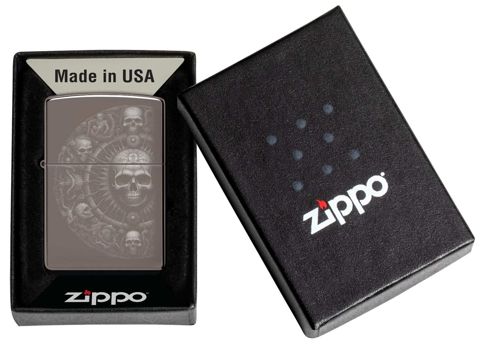 Zippo Aansteker 150 Skull Mandala Design - detail