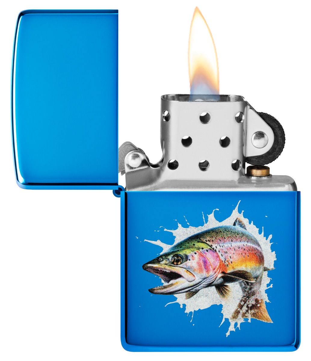 Zippo Aansteker 20446 Jumping Fish Design - achteraanzicht